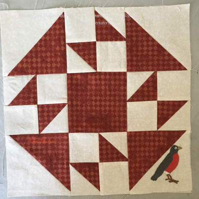 Robin Siler July Block Rust American Robin