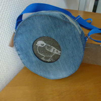 Rundtasche aus Jeans recycling Brigitte H