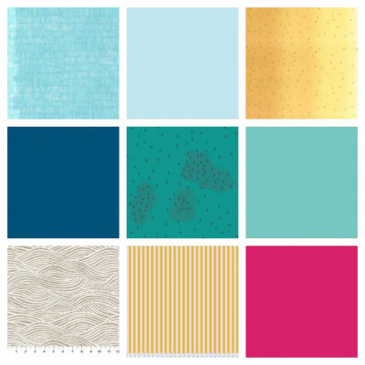 splash 1 sky & sun, waters of deep blues with reef, sand dunes with striped towe