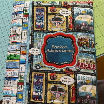 Quilted and Embroidered Travel Journal cover.