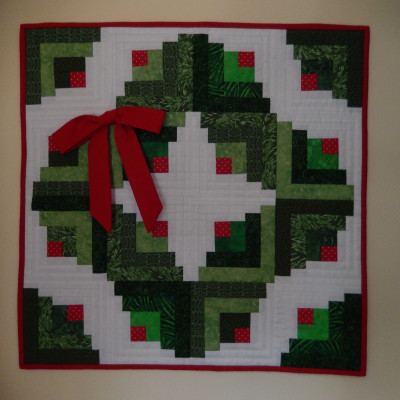 Log Cabin Wreath Wall hanging