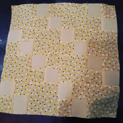 1st Color challenge block from my "stash".  Yellow is not a color I use often.