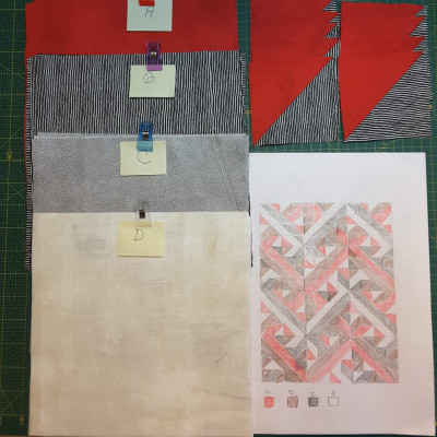 Fabrics + block A+B, Birgit Rosendal