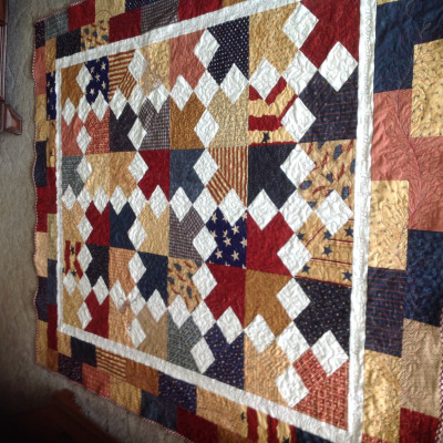 Six grandson quilts given as tops given for Christ