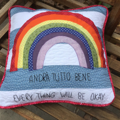 I made my rainbow into a cushion as we don't have many passers by to see it in t