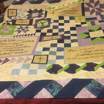 Words of Comfort I designed, pieced, and quilted for a friend with colon cancer