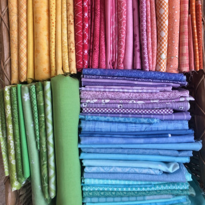 Rainbow of fabric for my Starstruck QAL.