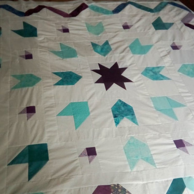 Debbie s purple and teal #starstruckquiltalong is getting too big to photograph