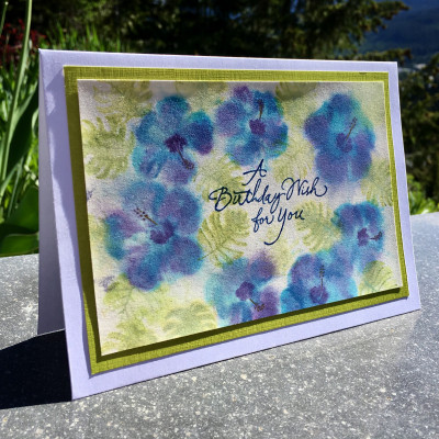 Blue Hibiscus Watercolour 💙💜💚 (Instagram, @grant.iona)