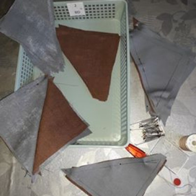 mes petits triangles deviennent de jolis carrés. Véro 52