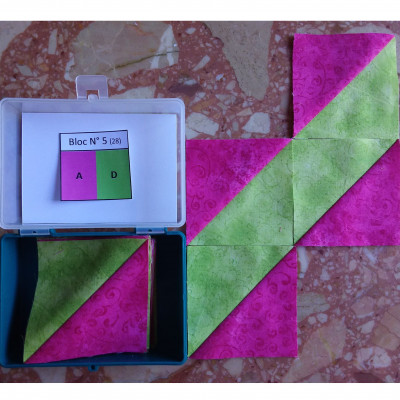 Voici mon bloc 5. Il me tarde d'arriver au montage. Suzy Bignau