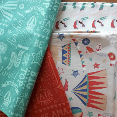 looking forward to using these coordinated circus-themed fabrics